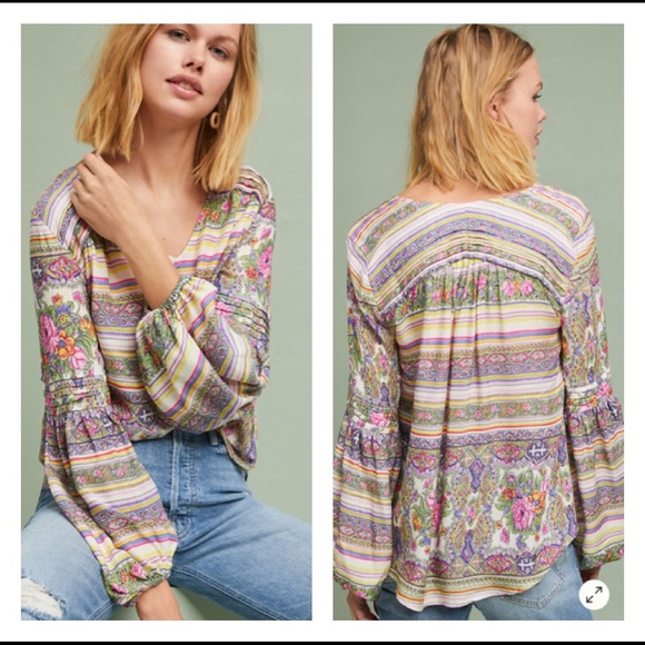 Anthropologie Tops - Anthropologie Maeve Ceresco Peasant Top